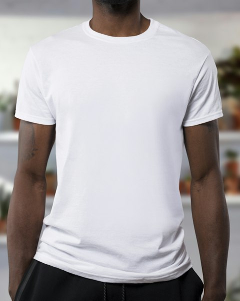 Men's Soft Cotton Crew-Neck T-Shirt in White