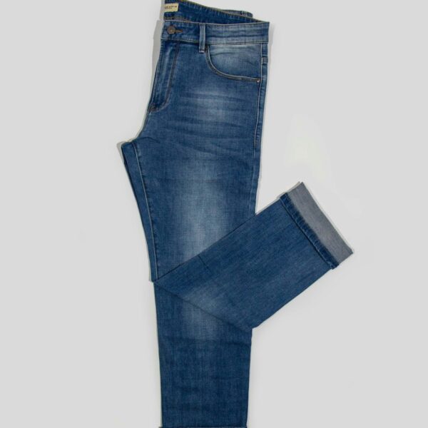 Men's Slim Tapered Jeans in Mid Blue